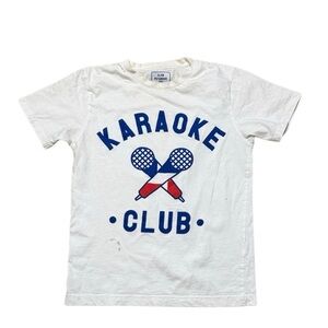 Club Petanque Paris Karaoke Club white Tshirt small damaged